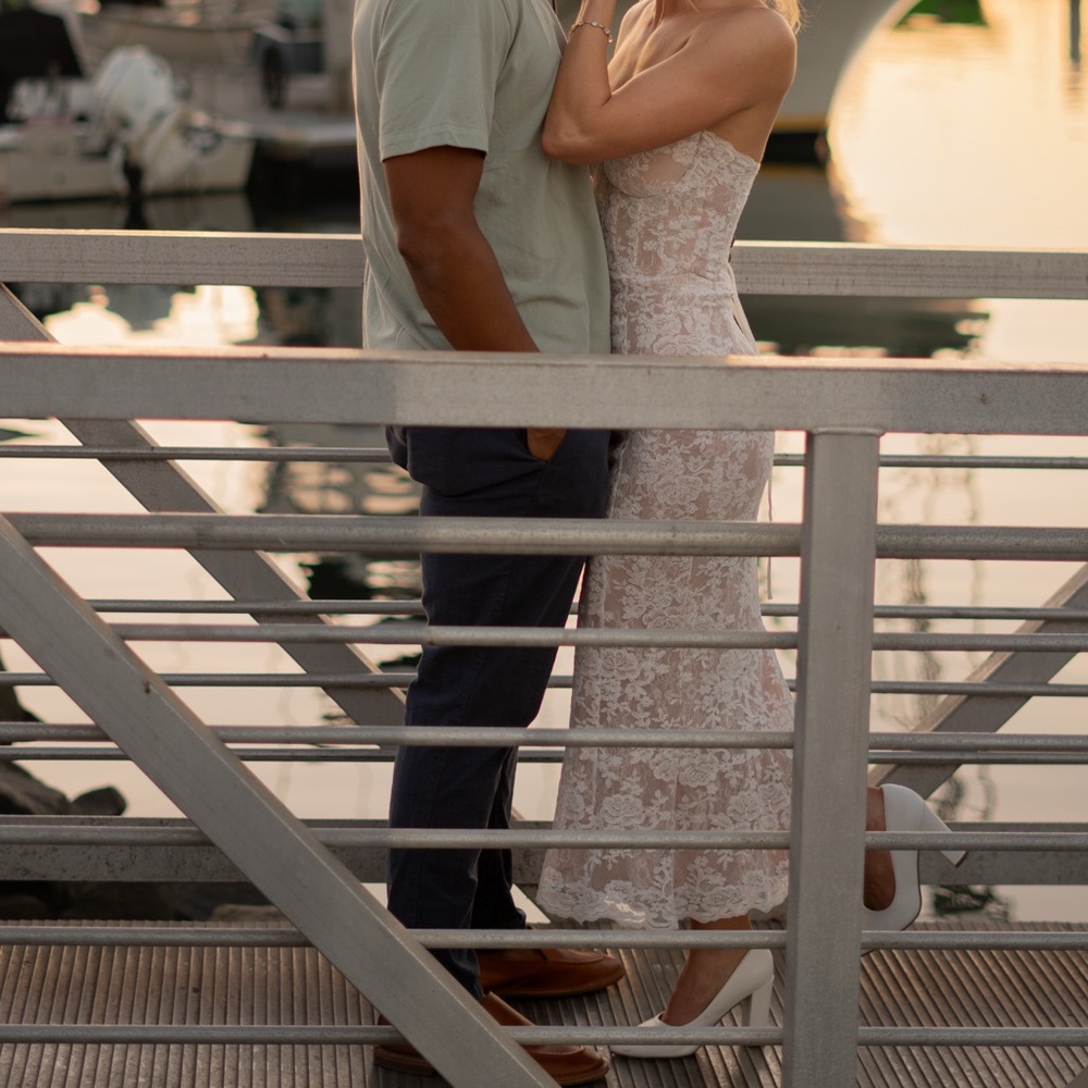 V. Chapman Lace Midi Dress in Cream